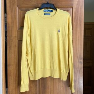 Men’s size XL cotton & cashmere yellow crew neck sweater